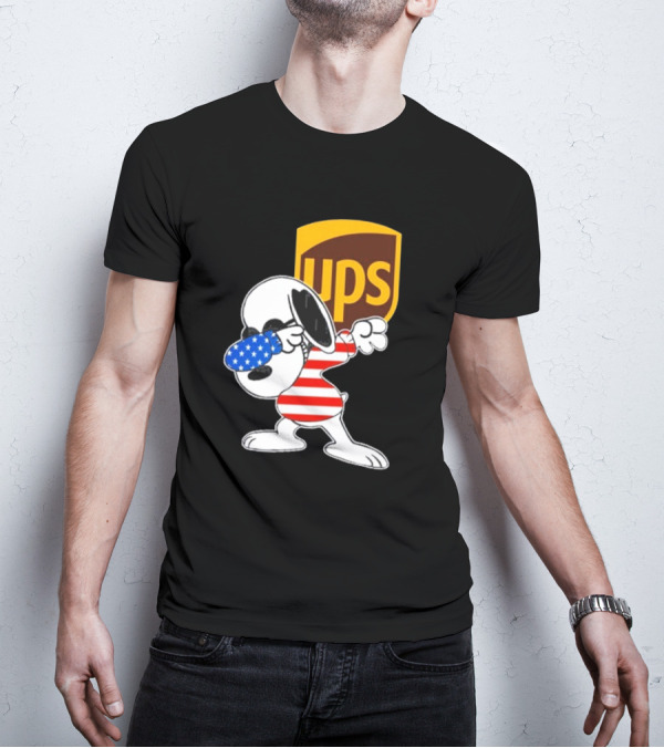 UPS Snoopy Dabbing American Flag Style T-Shirt