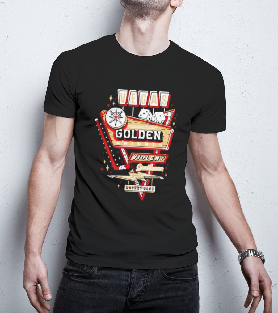Vegas Golden Knights Violent Gentlemen Hockey Club Playing Card Style T-Shirt