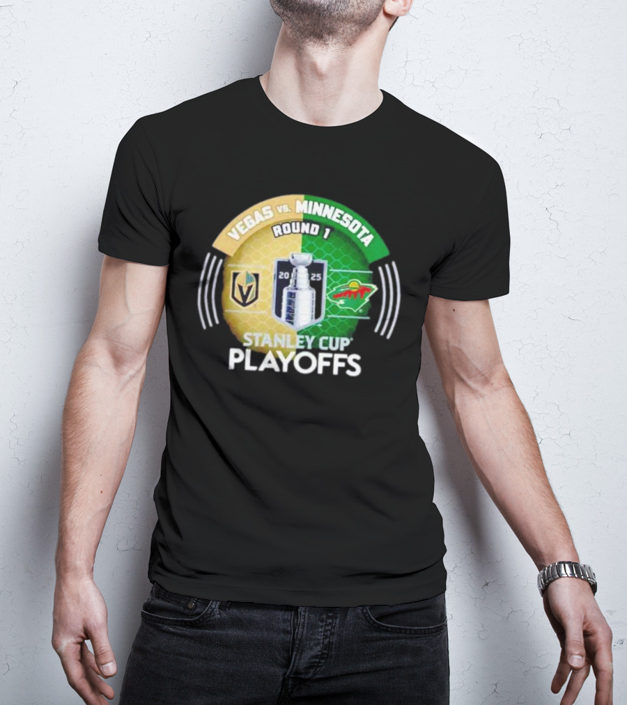 Vegas Vs Minnesota Round 1 Stanley Cup Playoffs 2025 T-Shirt