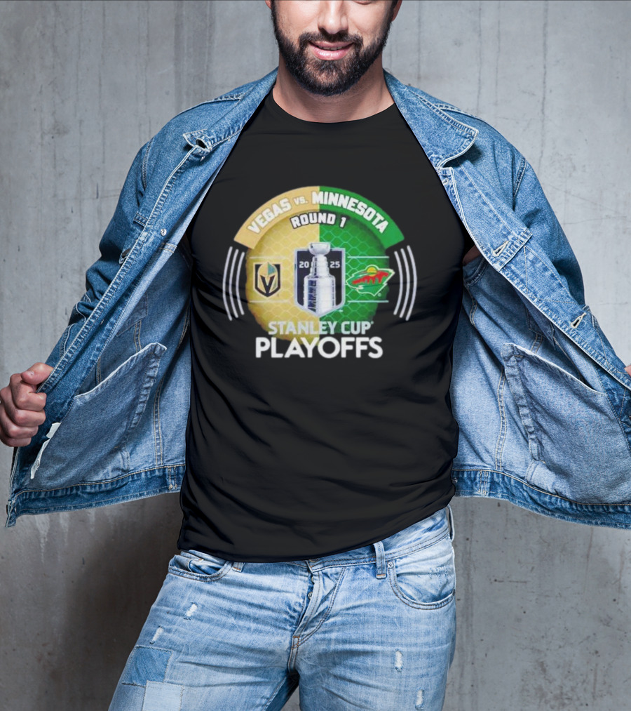 Vegas Vs Minnesota Round 1 Stanley Cup Playoffs 2025 T-Shirt