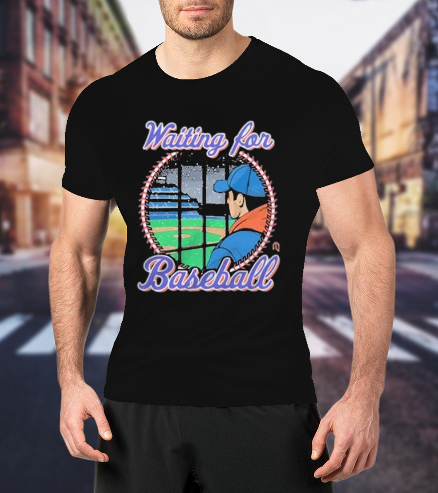 Waiting For Baseball Game Fan Looking Out Stadium Window T-Shirt