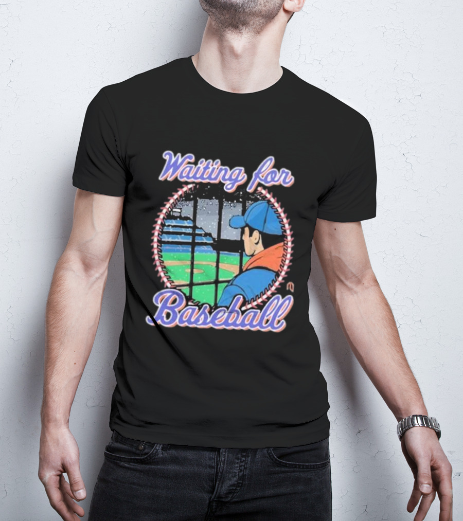 Waiting For Baseball Game Fan Looking Out Stadium Window T-Shirt