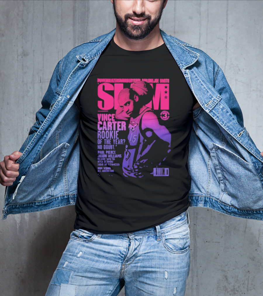 Vince Carter Toronto Rookie Of The Year 1999 SLAM 15 Gradient T-Shirt