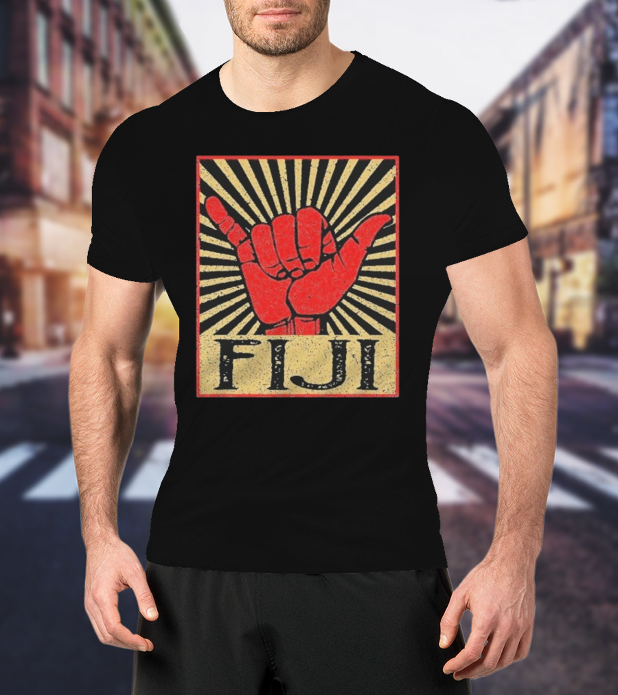 Fiji Retro Shaka Vintage Island Surfer T-Shirt