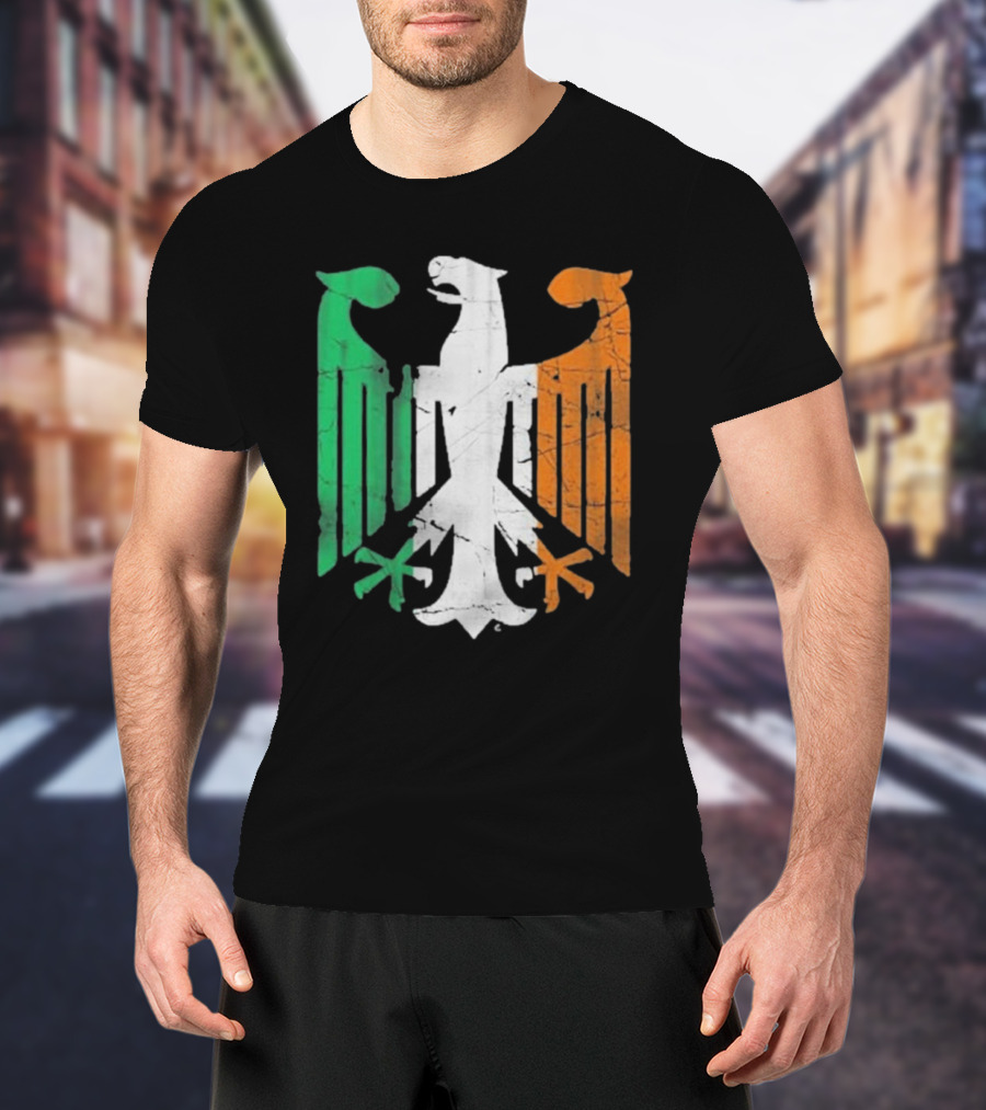Vintage Irish German Eagle Emblem St Patrick’s Day Heritage T-Shirt