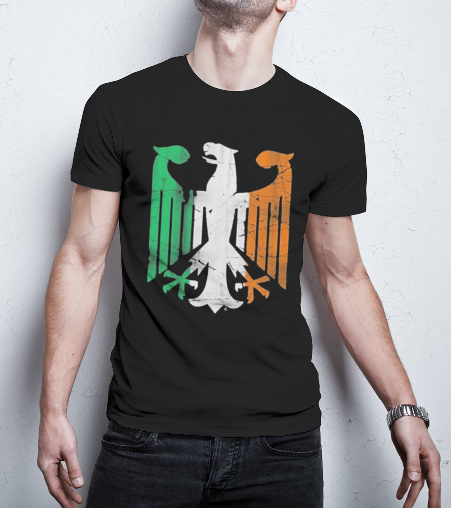 Vintage Irish German Eagle Emblem St Patrick’s Day Heritage T-Shirt