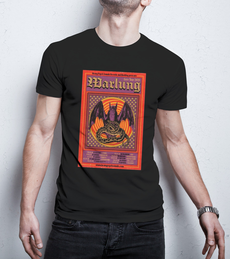 Heavy Psych Sounds Records Warlung Euro Tour 2025 Pescara Mannheim Dresden T-Shirt