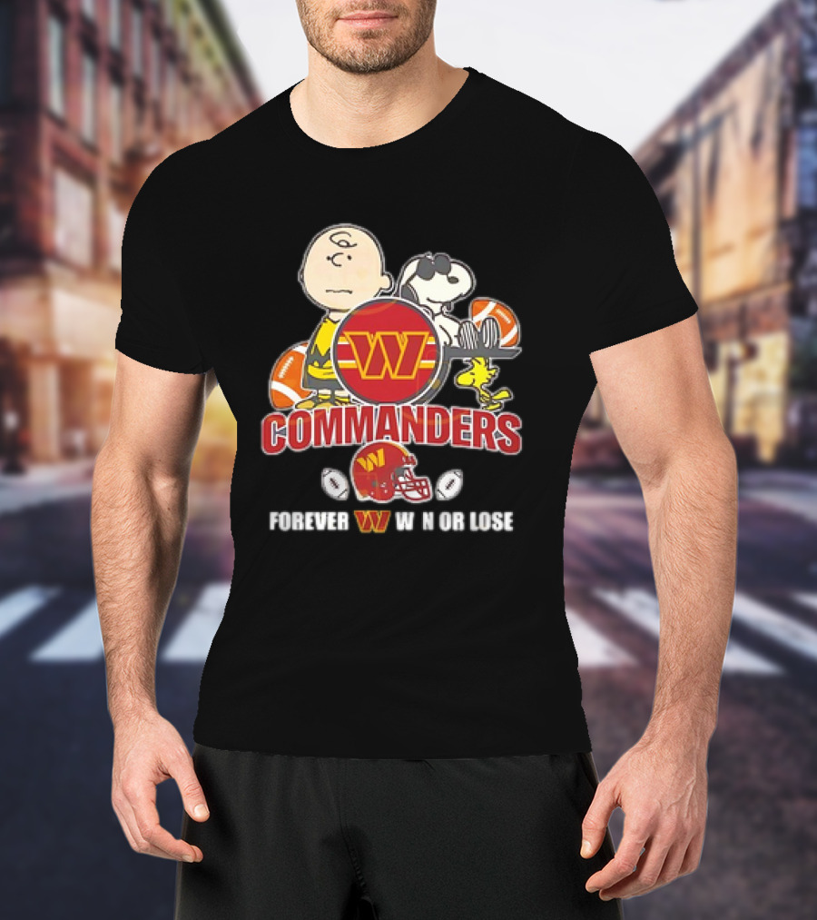 Washington Commanders X Peanuts Collaboration Forever W Not Loose T-Shirt