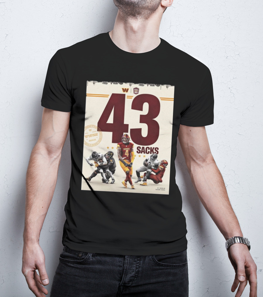 Washington Commanders 43 Sacks Chunky Sacks Hunger Program T-Shirt