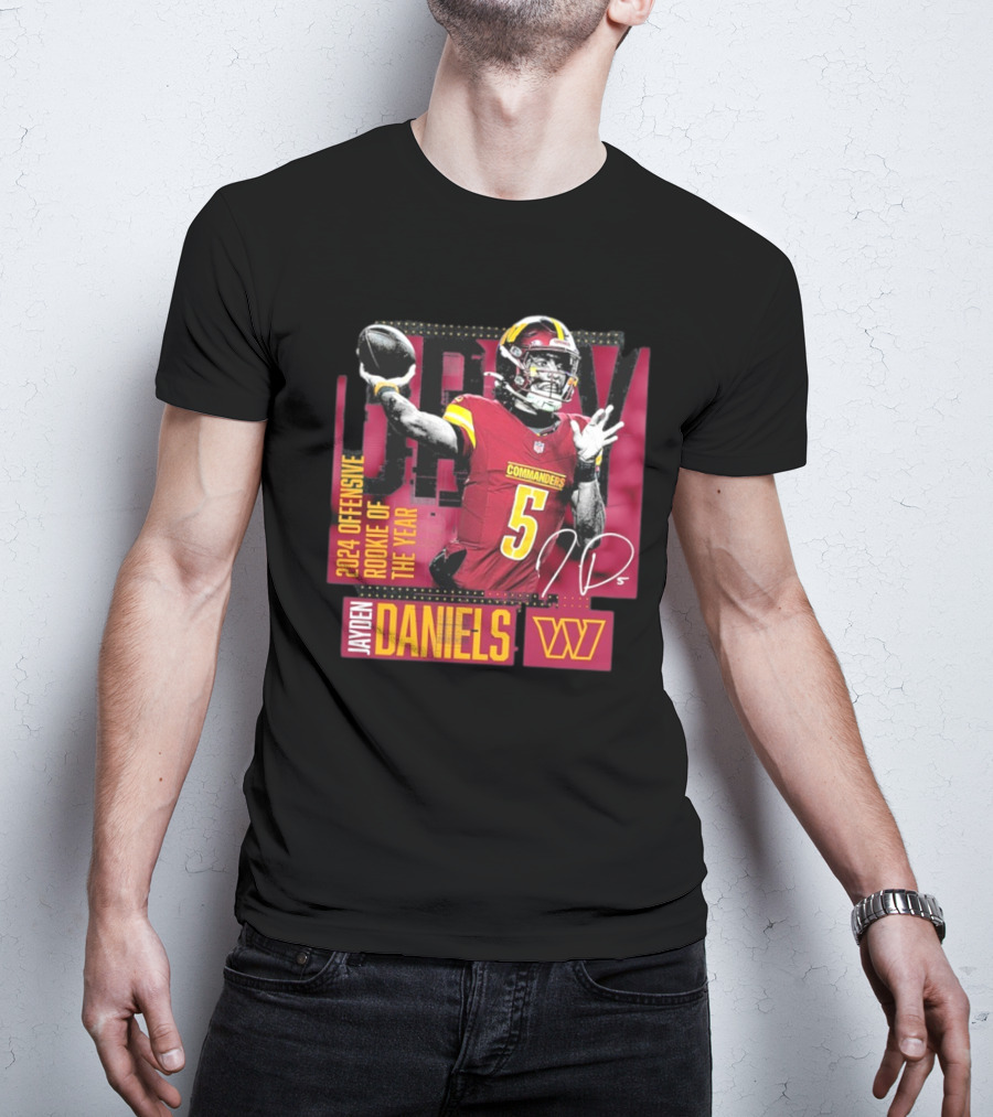 Washington Commanders Jayden Daniels 2024 Offensive Rookie Of The Year T-Shirt