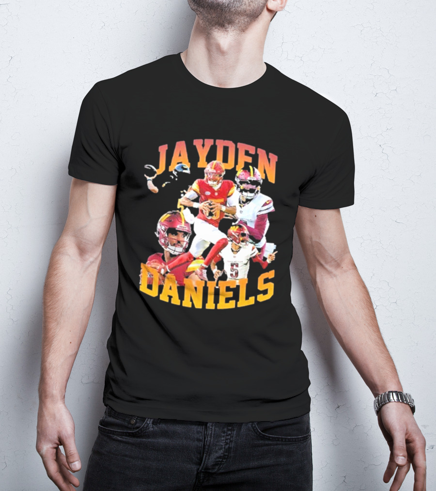 Jayden Daniels Washington Commanders Football Player Collage T-Shirt