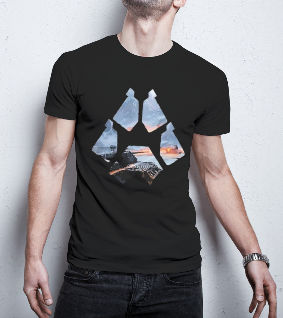 Wot Steel Hunter Winter Landscape Battle Icon T-Shirt