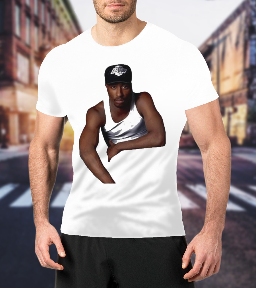 2PAC LA Kings Hat Image T-Shirt