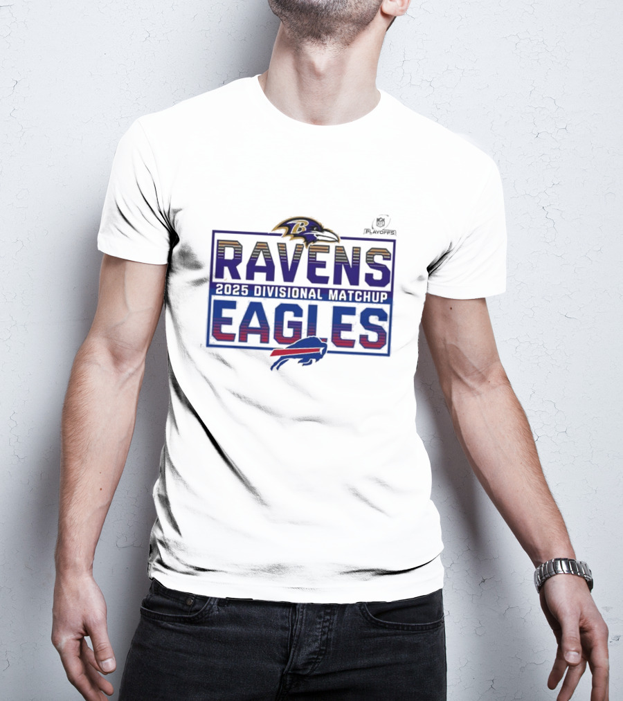 2025 NFL Playoffs Ravens Vs Eagles Divisional Matchup T-Shirt