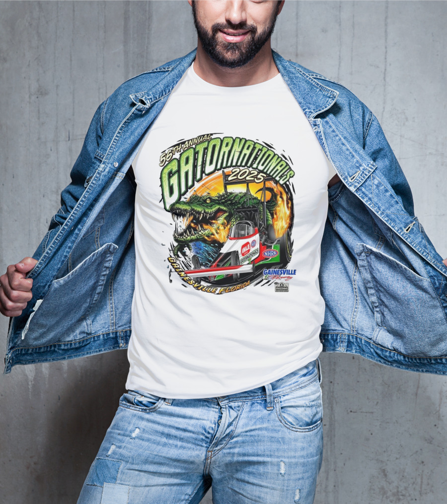 56th Annual Gatornationals 2025 Gainesville Florida NHRA Drag Racing Event T-Shirt