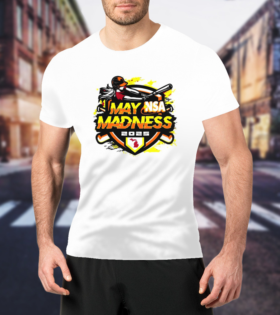 2025 NSA May Madness Fastpitch Tournament Michigan Logo T-Shirt