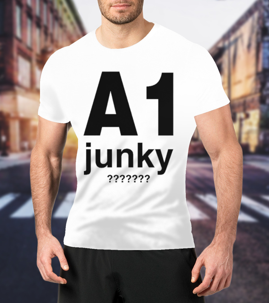 A1 Junky Motorcycle Racing Graphic Bold Nostalgic Style T-Shirt