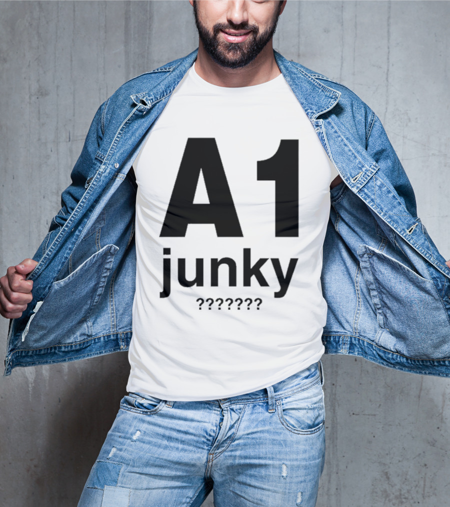 A1 Junky Motorcycle Racing Graphic Bold Nostalgic Style T-Shirt