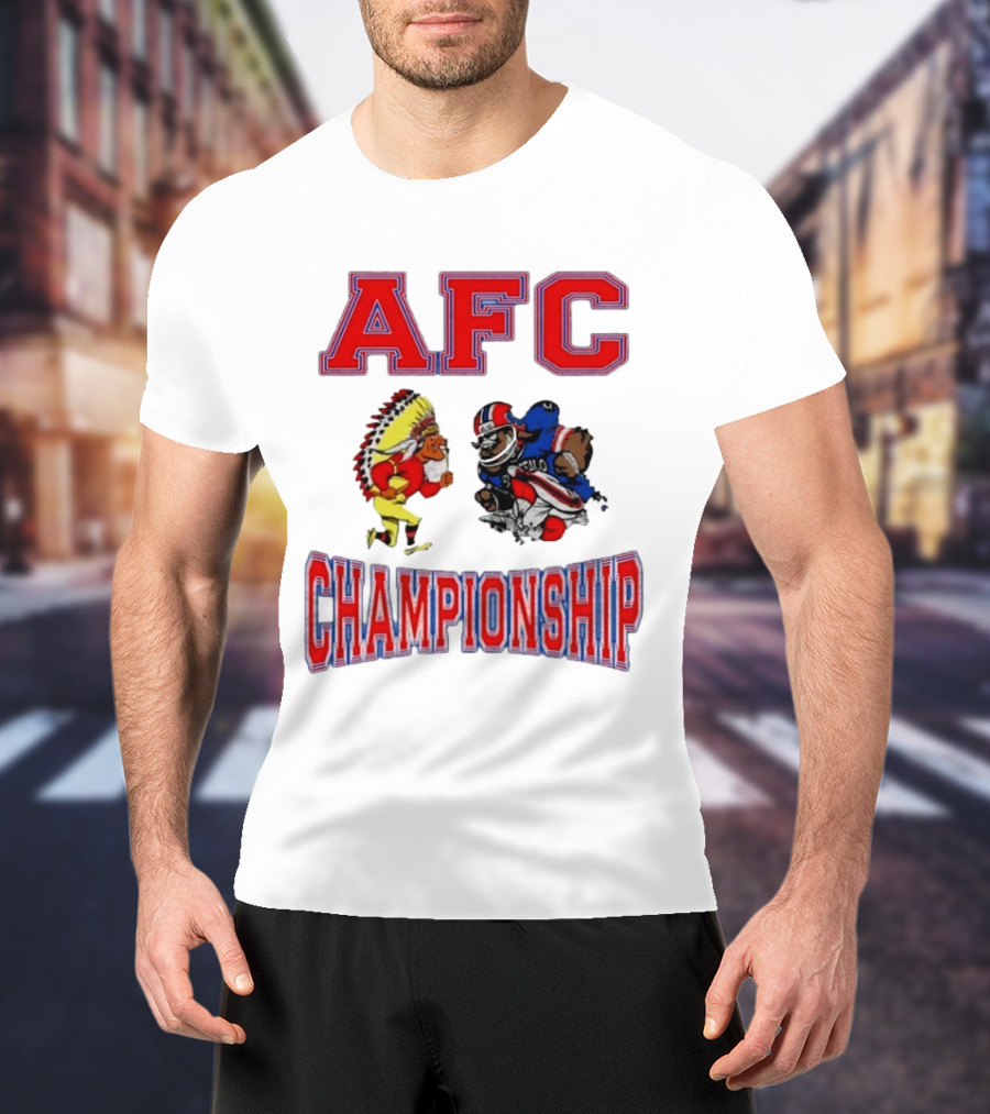 AFC Championship 2025 Kansas City Chiefs Buffalo Bills Mascots T-Shirt