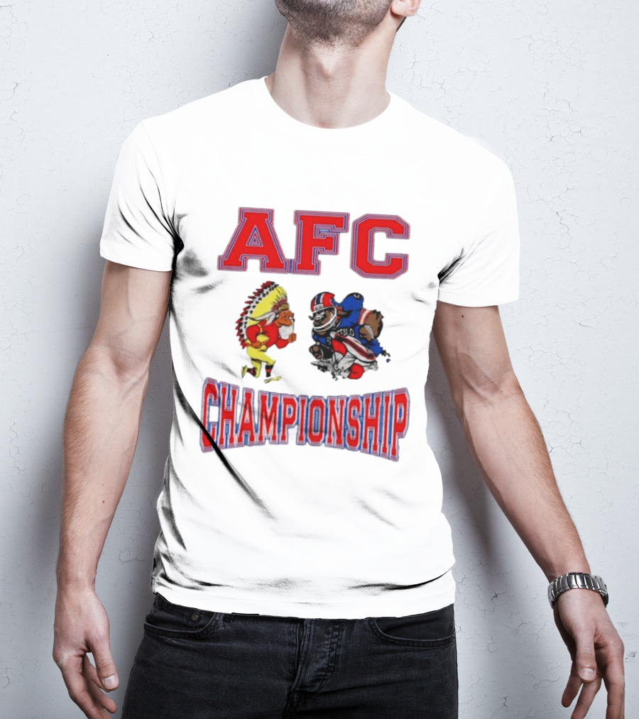 AFC Championship 2025 Kansas City Chiefs Buffalo Bills Mascots T-Shirt