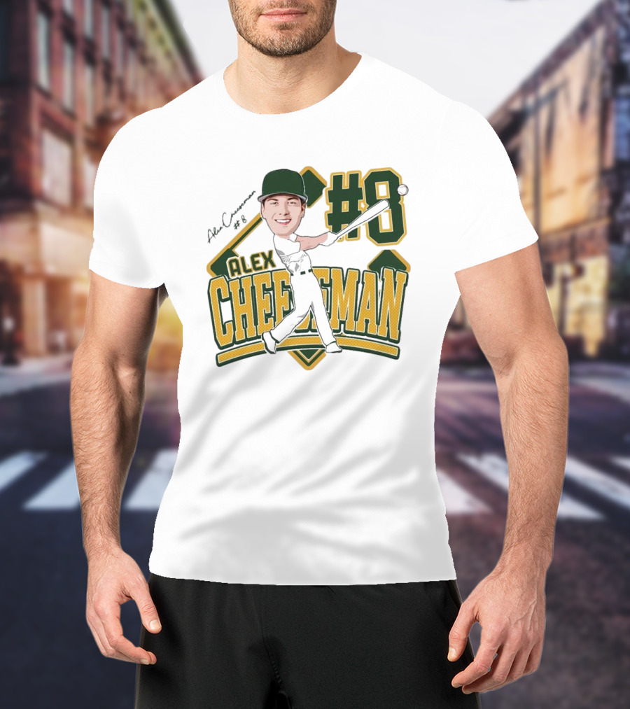 Alex Cheeseman #8 Baseball Caricature 2025 T-Shirt