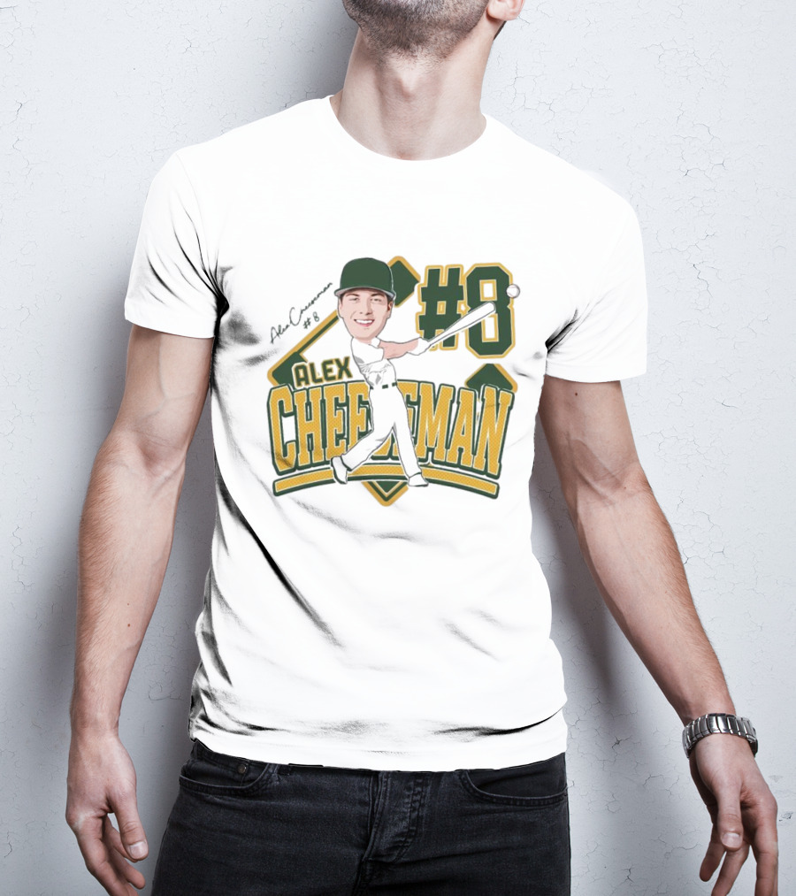 Alex Cheeseman #8 Baseball Caricature 2025 T-Shirt