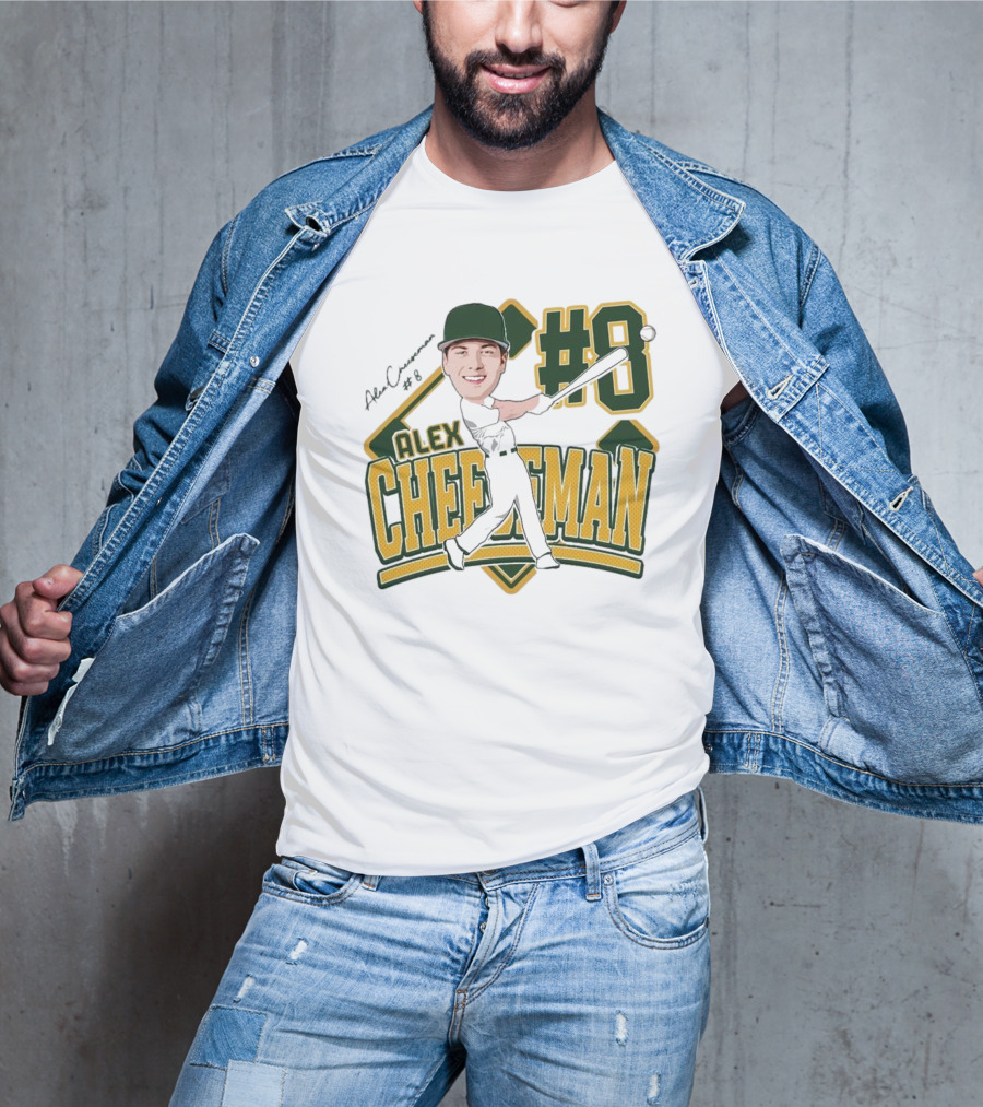 Alex Cheeseman #8 Baseball Caricature 2025 T-Shirt