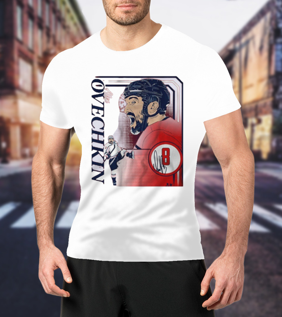Alexander Ovechkin Dynamic Hockey Collage Number 8 T-Shirt