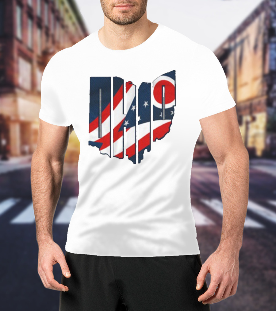 Ohio State Flag USA Cleveland Columbus Basketball 2025 T-Shirt