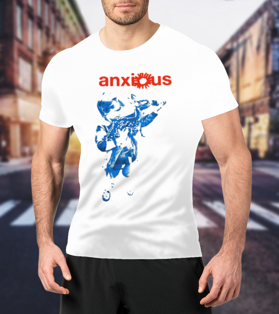 Anxious Blue Abstract Deer Kid T-Shirt
