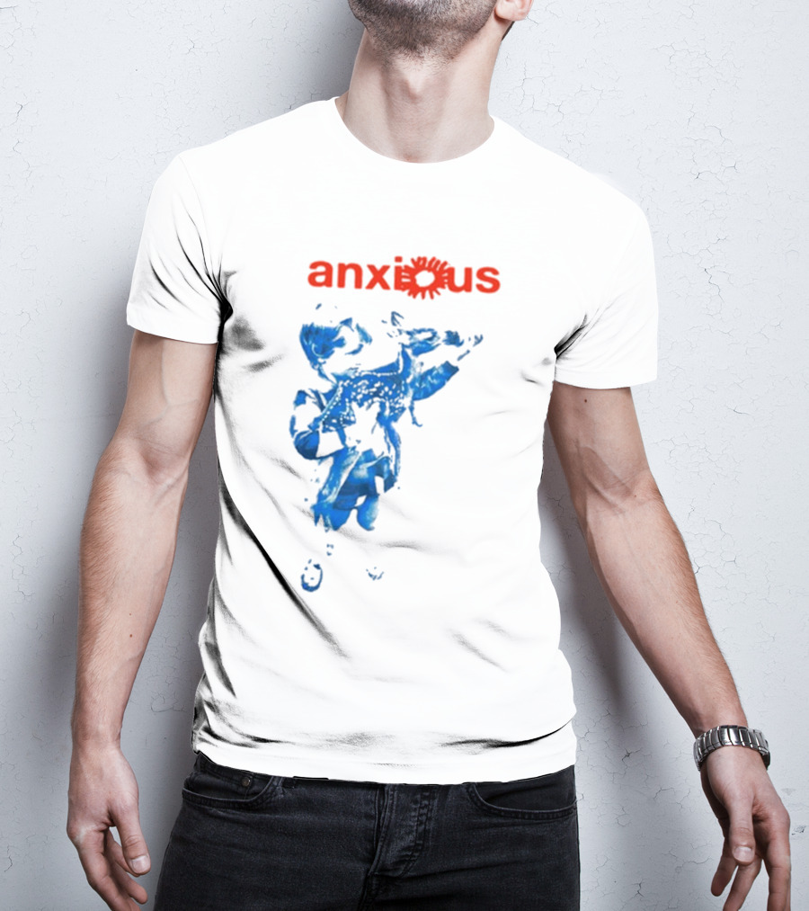 Anxious Blue Abstract Deer Kid T-Shirt