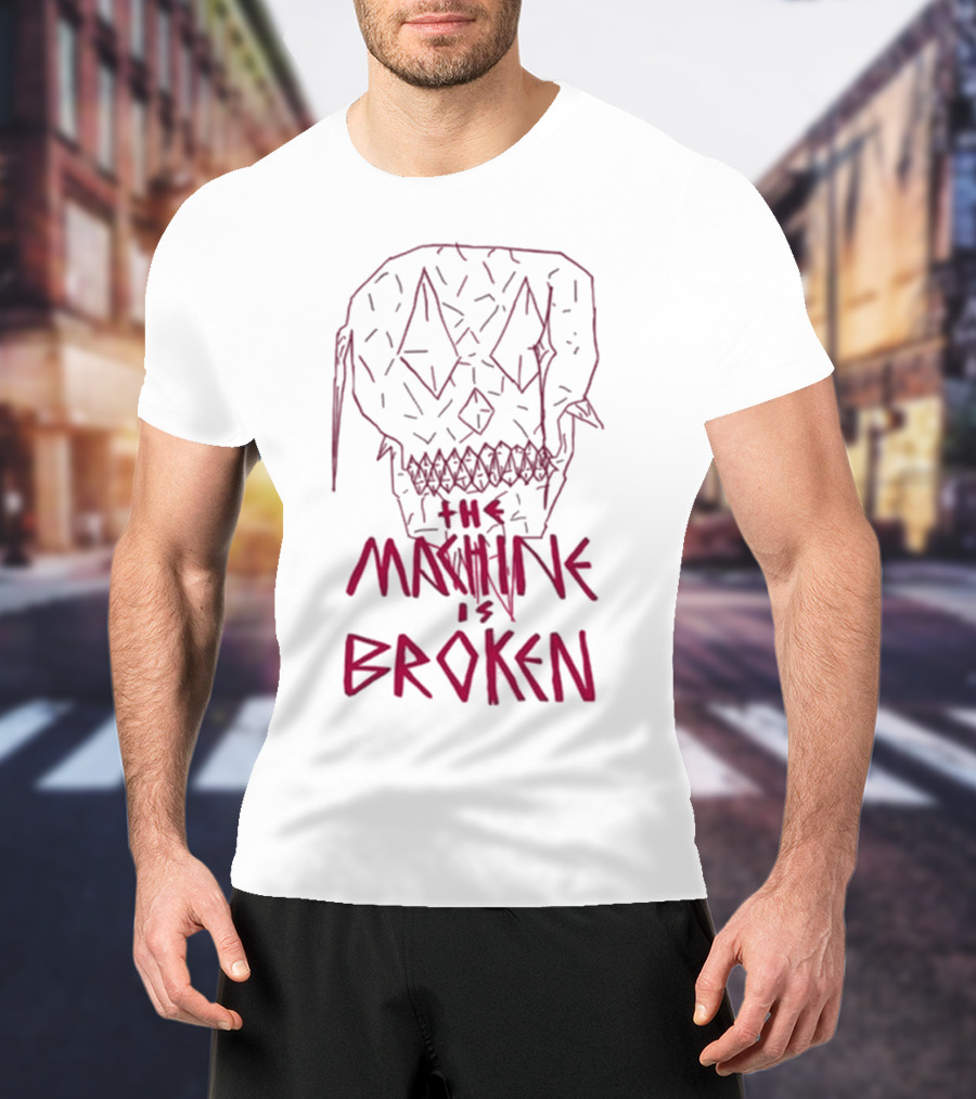 Arcadefire The Machine Is Broken Skull Illustration T-Shirt