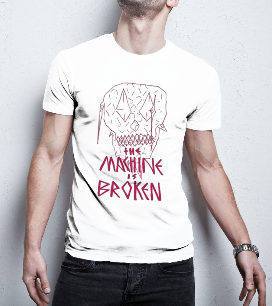 Arcadefire The Machine Is Broken Skull Illustration T-Shirt