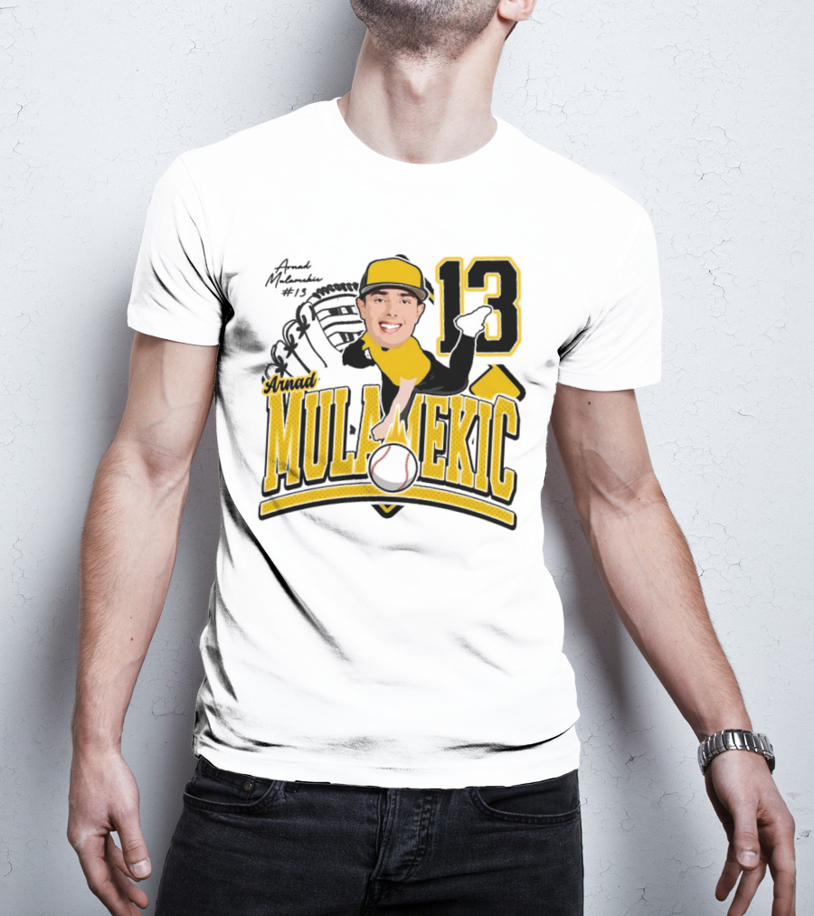 Arnad Mulamekic Baseball 13 Player Underhand Catcher Yellow Outfit T-Shirt