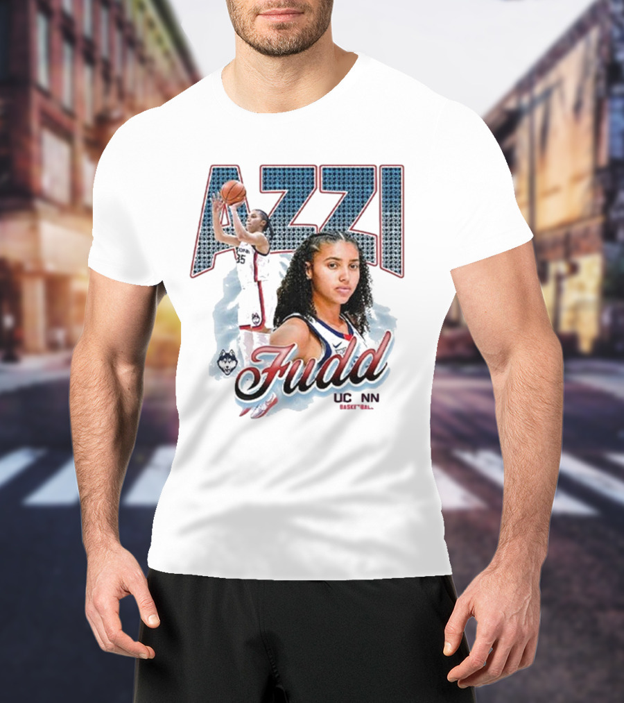 Azzi Fudd UConn Basketball 2025 Player Portrait And Action Shot T-Shirt