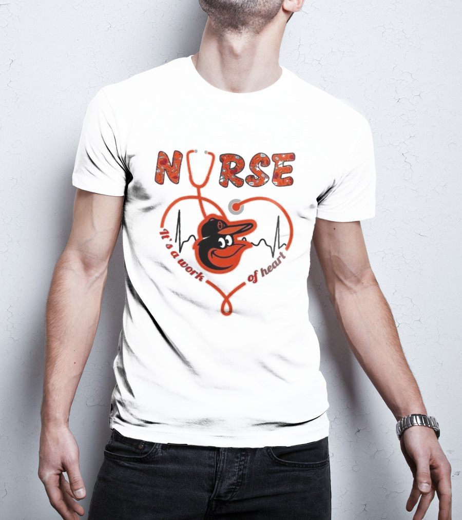 Baltimore Orioles Nurse With Heart Appreciation Night 2025 T-Shirt