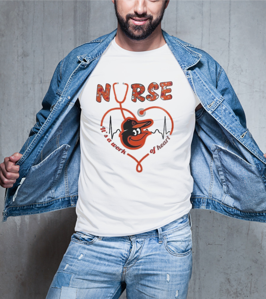 Baltimore Orioles Nurse With Heart Appreciation Night 2025 T-Shirt