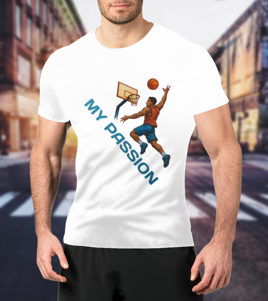 Basketball My Passion Dunking Athlete Dynamic Move T-Shirt