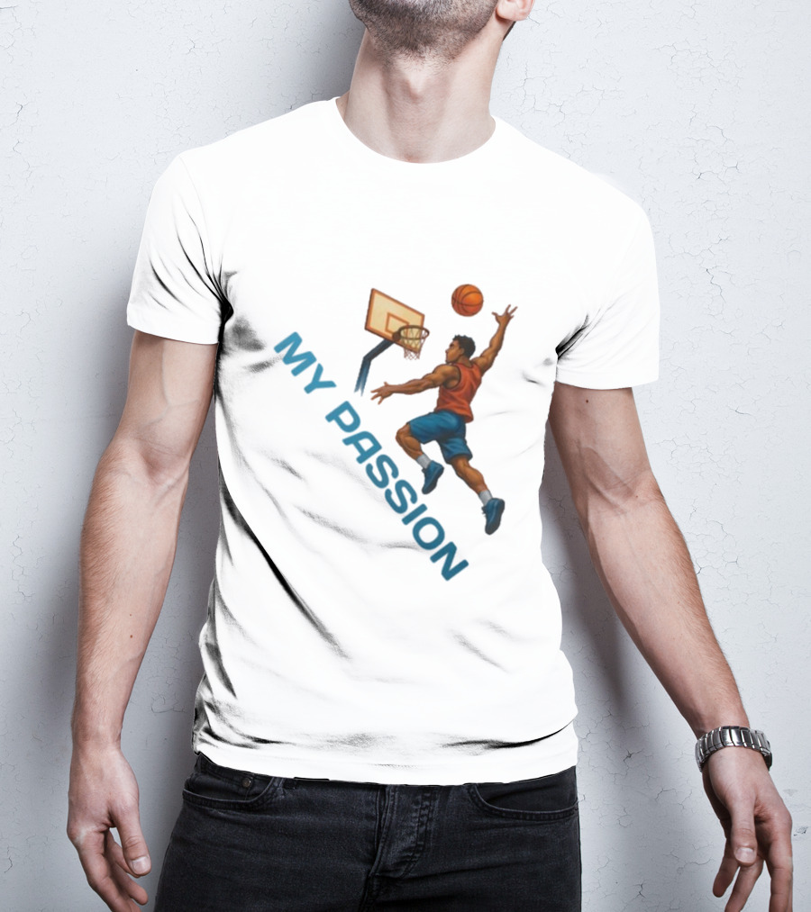 Basketball My Passion Dunking Athlete Dynamic Move T-Shirt