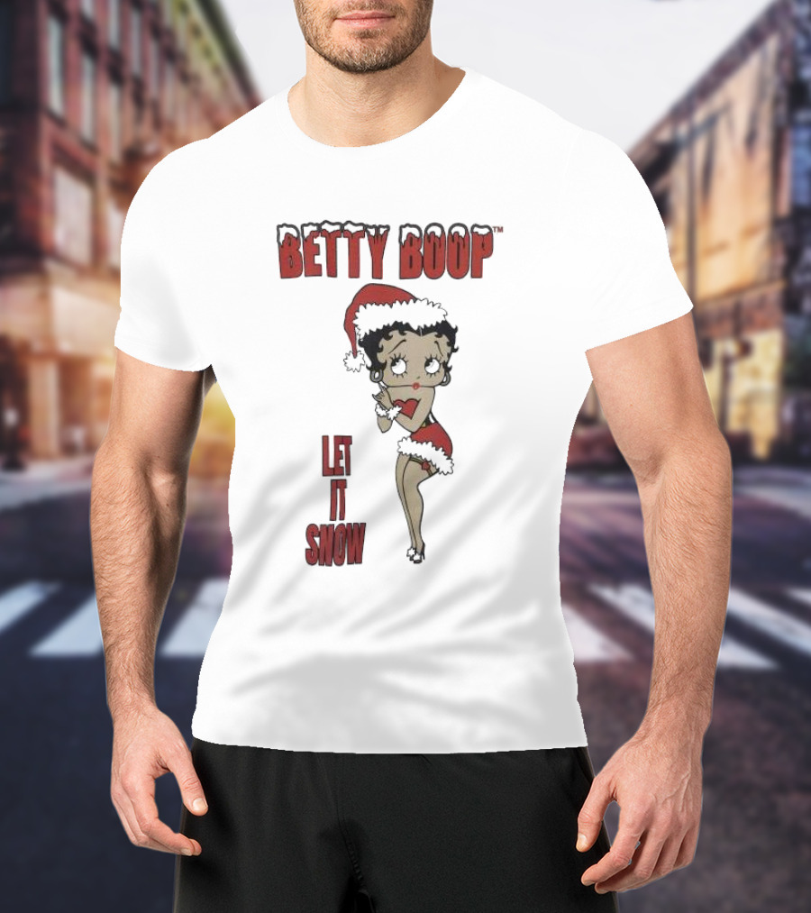 Betty Boop Santa Outfit Let It Snow T-Shirt