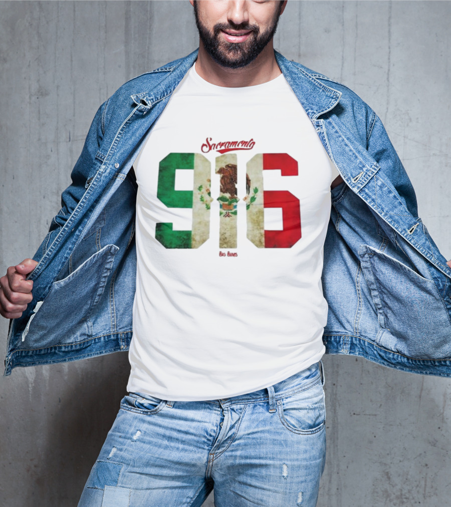 Sacramento 916 Big Boys Mexican Flag Design T-Shirt