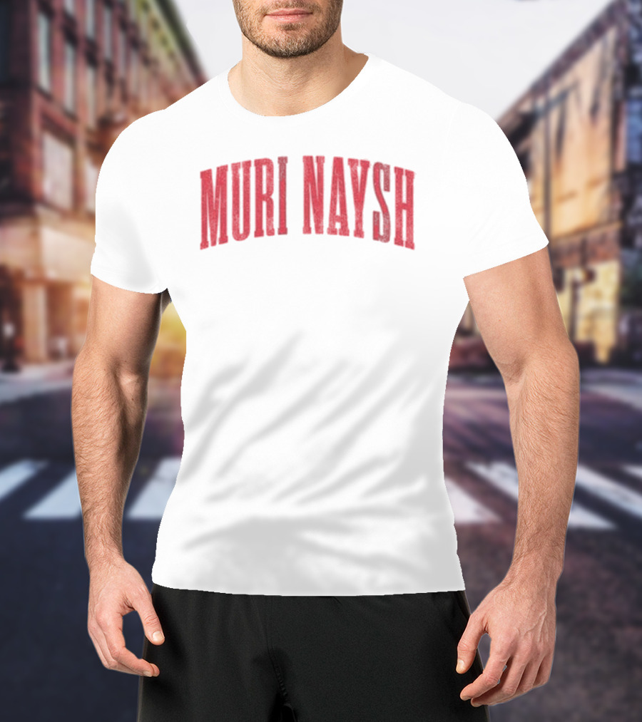 Bilmuri Muri Naysh 2025 Bold Arch Red Text T-Shirt