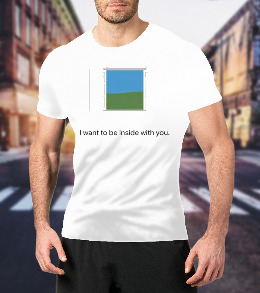 Bon Iver Blue Sky Green Field Window I Want To Be Inside With You T-Shirt