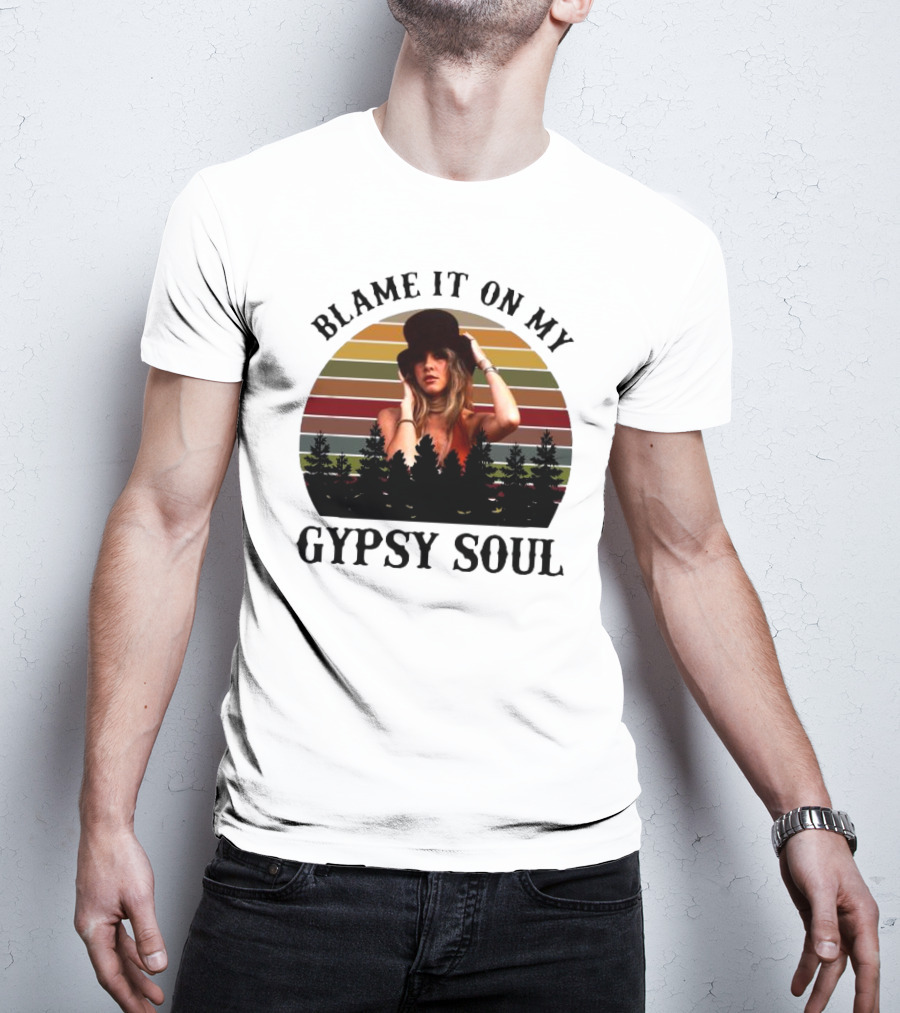 Blame It On My Gypsy Soul Vintage Sunset Forest Retro Style T-Shirt