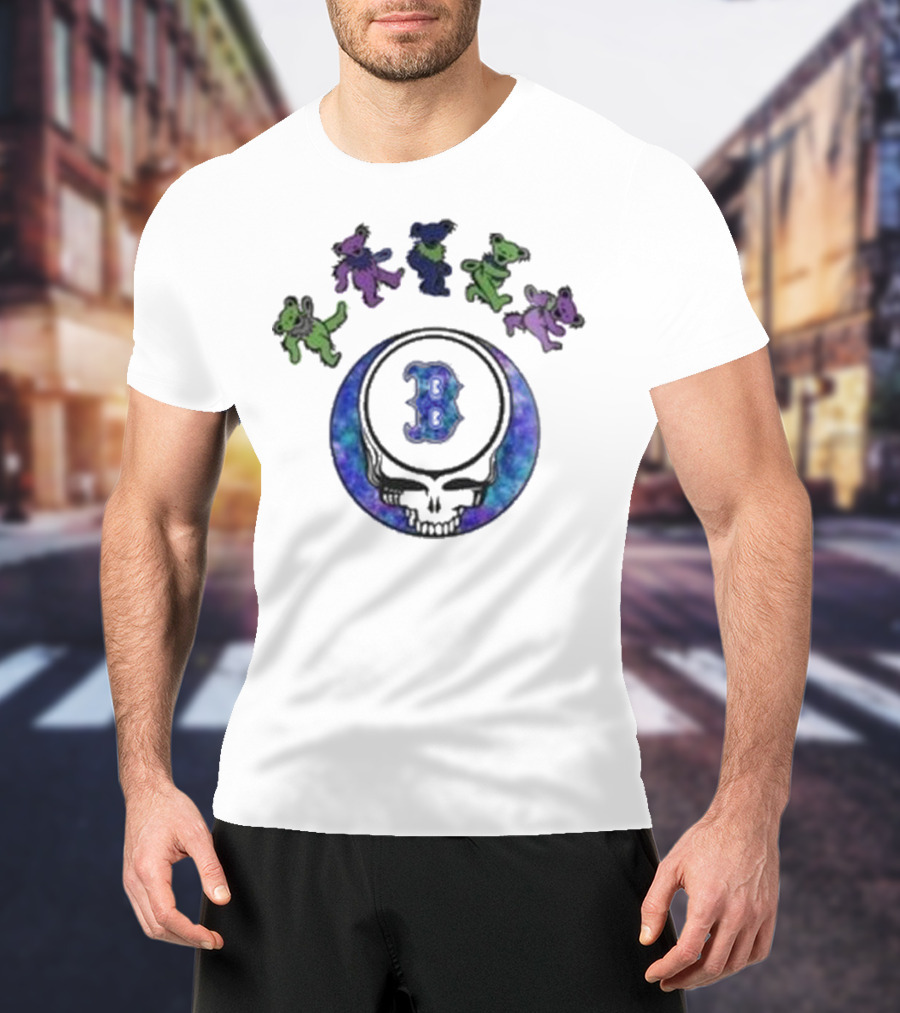 Boston Red Sox 2025 Grateful Dead Night Skull Dancing Bears T-Shirt
