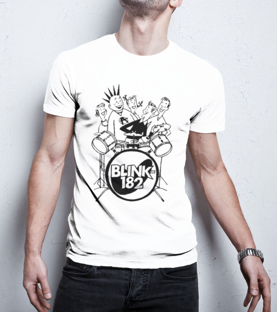 Blink-182 Cartoon Drummer Characters T-Shirt