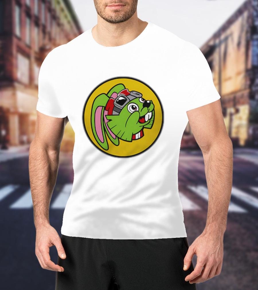 Bucky O’Hare Buc-ee’s Collaboration Featuring Iconic Green Rabbit With Goggles T-Shirt