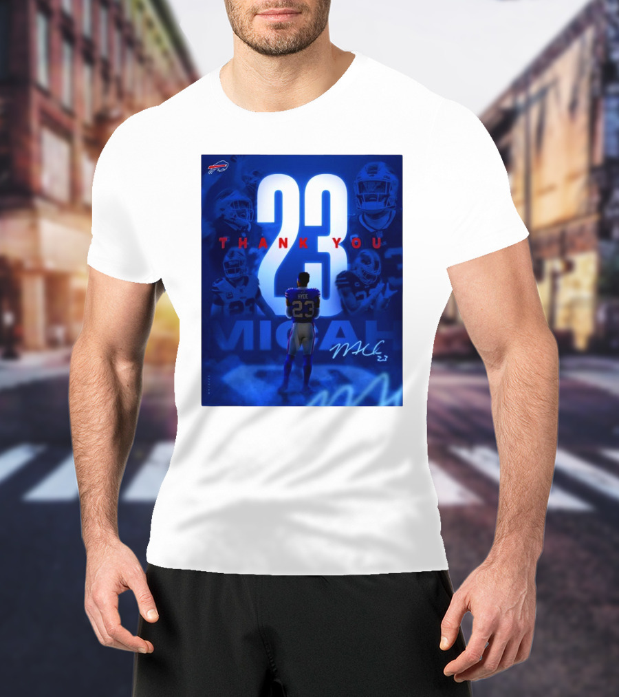 Buffalo Bills Thank You Micah Hyde 23 Signature Go Bills Mafia T-Shirt