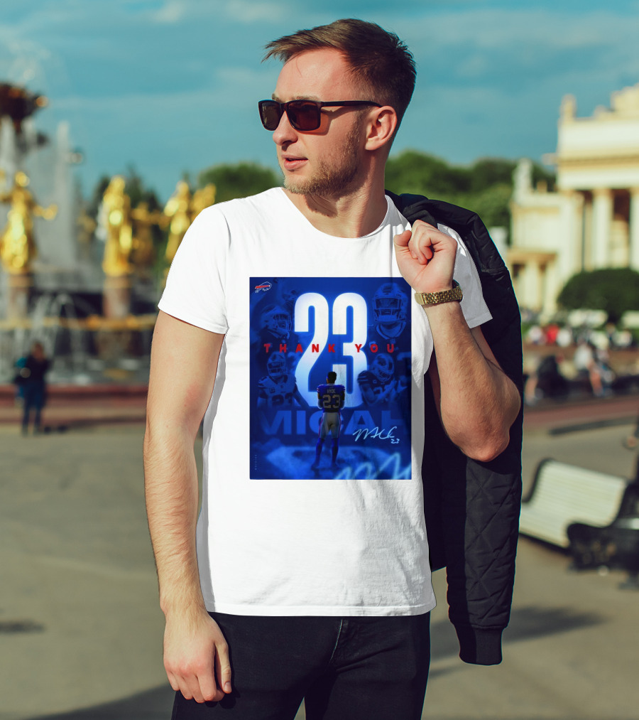 Buffalo Bills Thank You Micah Hyde 23 Signature Go Bills Mafia T-Shirt