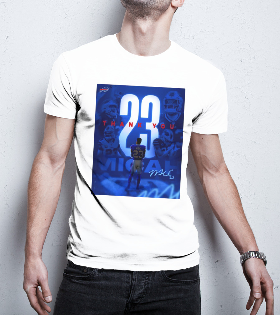 Buffalo Bills Thank You Micah Hyde 23 Signature Go Bills Mafia T-Shirt